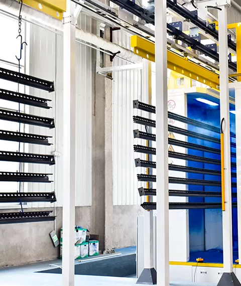 Manual Liquid Painting/Powder Coating Line With Ground Rail